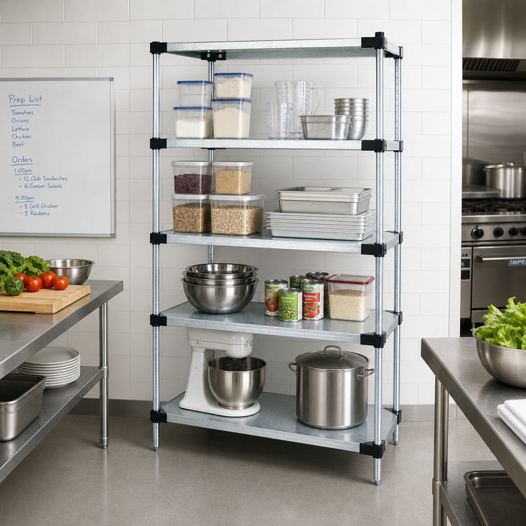 Product image #2 for Quantum Solid Shelving Starter Kit, 48" x 21" x 74", 4-Shelf Stationary Unit