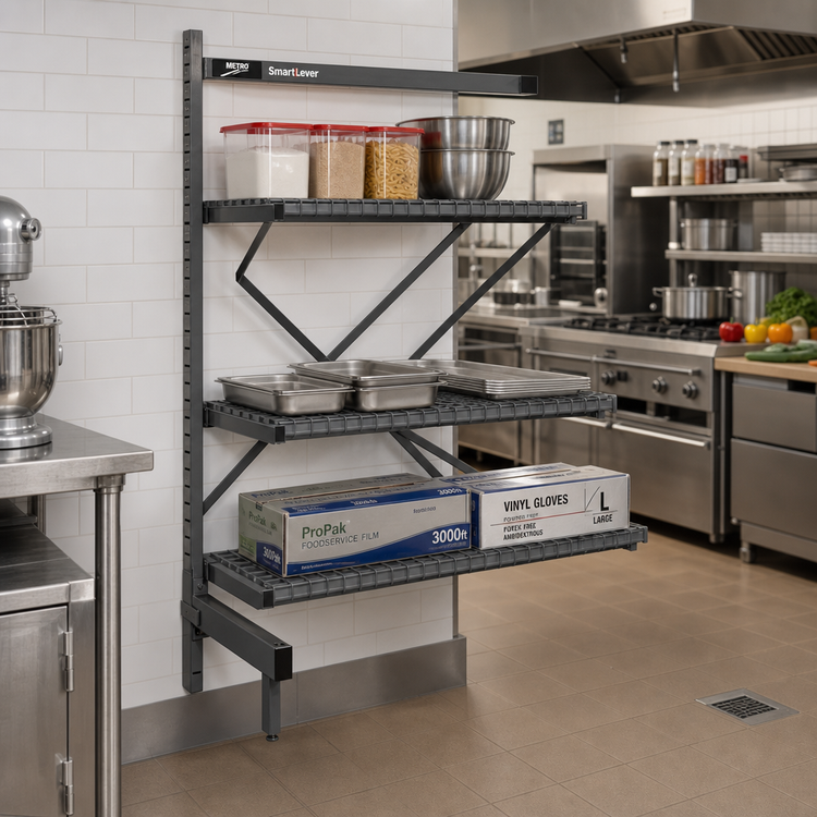 Product image #2 for Metro SmartLever Add-On Cantilevered Shelving Kit for 36 x 21 Metro Shelves