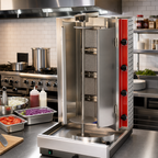 Thumbnail image #2 for Uniworld Foodservice Equipment VBR-4BFE Countertop Natural Gas Gyro/Shawarma Vertical Broiler, 75 lb, 38,000 BTU, 110V