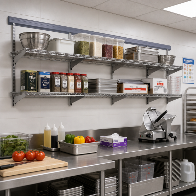 Product image #2 for Quantum Overhead Track Shelving Kit with 2 17-Foot Tracks and 4 End Plates