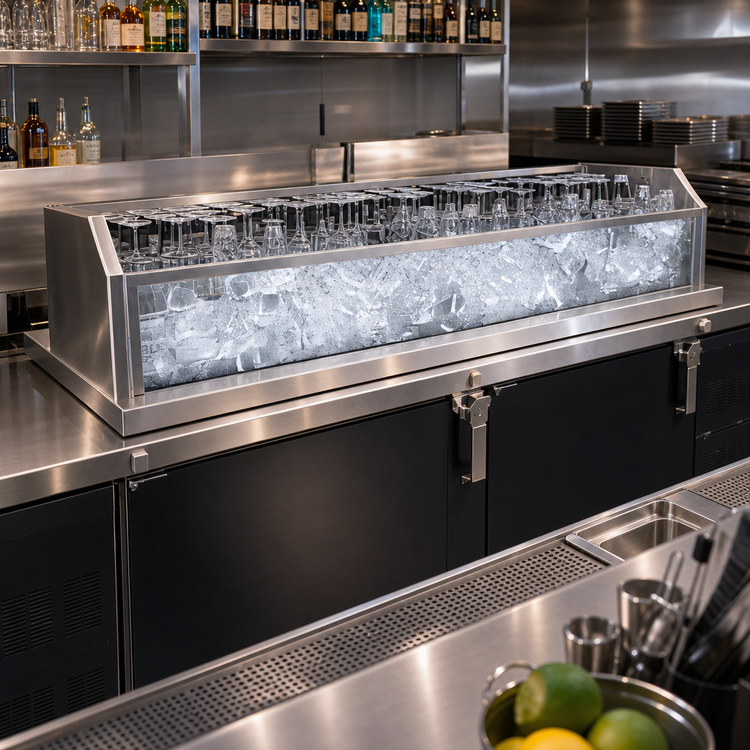 Product image #2 for Glastender Back Bar Glass Ice Display Unit, 96 x 16 x 9 Inches
