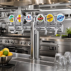 Thumbnail image #2 for Micro Matic USA Metropolis METRO-T-6PSSKR-M T-Style Countertop Glycol-Cooled 6-Faucet Draft Beer Tower, Polished Stainless Steel