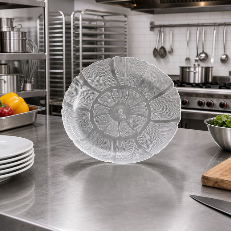Product image #3 for Petal Mist 9-Inch Clear Round Scalloped Edge Polycarbonate Plate