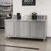 Thumbnail image #2 for John Boos 60-Inch Stainless Steel Beverage Unit with Cabinet Base, 5-Inch Backsplash, and Left Trash Chute