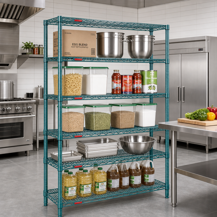 Product image #2 for EagleGard 5-Tier Stationary Starter Wire Shelving Unit, 72W x 24D x 86H, Hybrid Epoxy Finish