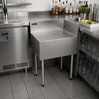 Thumbnail image #3 for Perlick Corporation Top Shelf TS90LIC 24-Inch Left Inside Corner Underbar Drainboard, Stainless Steel, Glass Rack Inserts, 6-Inch Backsplash