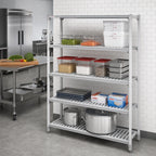 Thumbnail image #2 for Cambro Camshelving® Elements EXSK2148V5480 5-Shelf Vented Universal Shelf Kit, 21 x 48 in, Speckled Gray, Elements XTRA