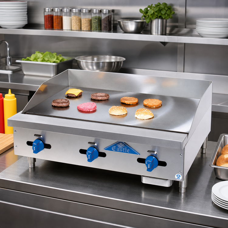 Product image #2 for Comstock-Castle Castle Series 36-Inch Countertop Gas Griddle with 1-Inch Polished Steel Plate