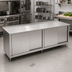 Thumbnail image #2 for John Boos Stainless Steel Enclosed Work Table Cabinet Base with Sliding Doors, 96 x 36 Inches