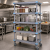 Thumbnail image #2 for Millenia 72 in. W x 18 in. D x 86 in. H Mobile Polymer Starter Shelving Unit with 4 Open Grid Shelves, Gray