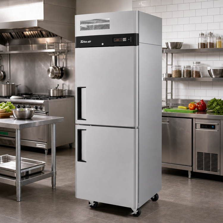 Product image #2 for Turbo Air M3 1-Section Top Mount Reach-In Refrigerator with Half Solid Doors, 21.5 Cu. Ft.