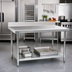 Thumbnail image #2 for Spec-Master Marine Series 84-Inch x 30-Inch Stainless Steel Work Table with 4-1/2-Inch Backsplash and Adjustable Galvanized Undershelf