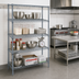 Thumbnail image #2 for Quantum Stationary Wire Shelving Starter Kit, 48 x 30 x 86 Inches, 5 Shelves, Gray Epoxy Antimicrobial Finish