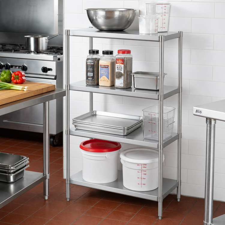 Product image #2 for John Boos SUS-183036-2 Stainless Steel Dry Storage Shelving Unit, 30 Inch x 18 Inch x 36 Inch, 2 Adjustable Shelves