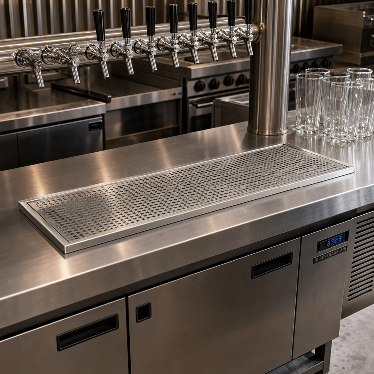 Product image #2 for Micro Matic 36-Inch x 8-Inch Surface Mount Stainless Steel Drip Tray Trough