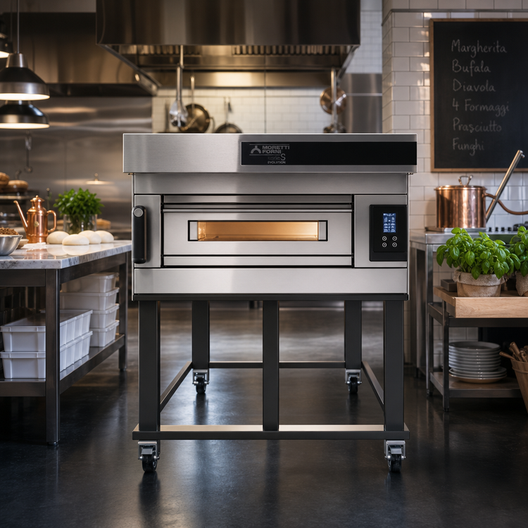 Product image #2 for Moretti Forni serieS EVOLUTION S105E Single Deck Full-Size Electric Pizza Oven with Stand