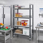 Thumbnail image #2 for Cambro Camshelving® Elements EXU183672S4480 Stationary Solid Polymer Shelving Starter Unit, 4 Shelves, 18"D x 36"W x 72"H, Speckled Gray
