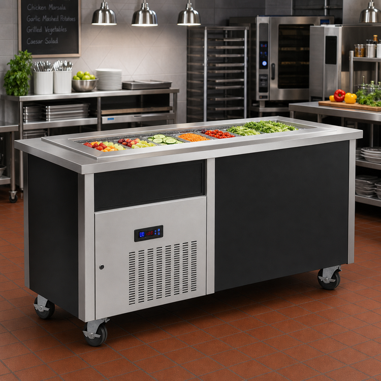 Product image #2 for Randell Custom & Serving 86-Inch Mobile Frost Top Serving Station with Enclosed Base
