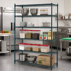 Thumbnail image #3 for Metro Super Erecta 5N367K3 5-Shelf Starter Wire Shelving Unit, 60"W x 18"D x 74"H, Green Metroseal 3 Epoxy-Coated