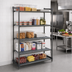 Thumbnail image #2 for Cambro Camshelving Basics Plus 5-Tier Vented Stationary Starter Unit, 54W x 24D x 72H, Brushed Graphite