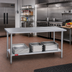 Thumbnail image #2 for Duke 72-Inch Stainless Steel Work Table with Galvanized Undershelf, 24-Inch Deep Flat Top