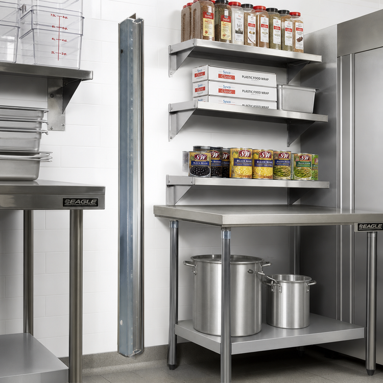 Product image #2 for Eagle Group 120-Inch NSF Aluminum Standard Wall-Mounted Cantilever Shelving Upright