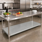 Thumbnail image #2 for John Boos GSK6-36120 Galvanized Steel Work Table Undershelf, 120-Inch W x 36-Inch D, 16 Gauge