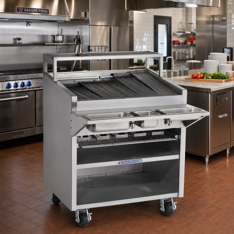 Product image #2 for Bakers Pride Dante Series F-36RS 36-Inch Floor Model Gas Radiant Charbroiler with Open Cabinet Base