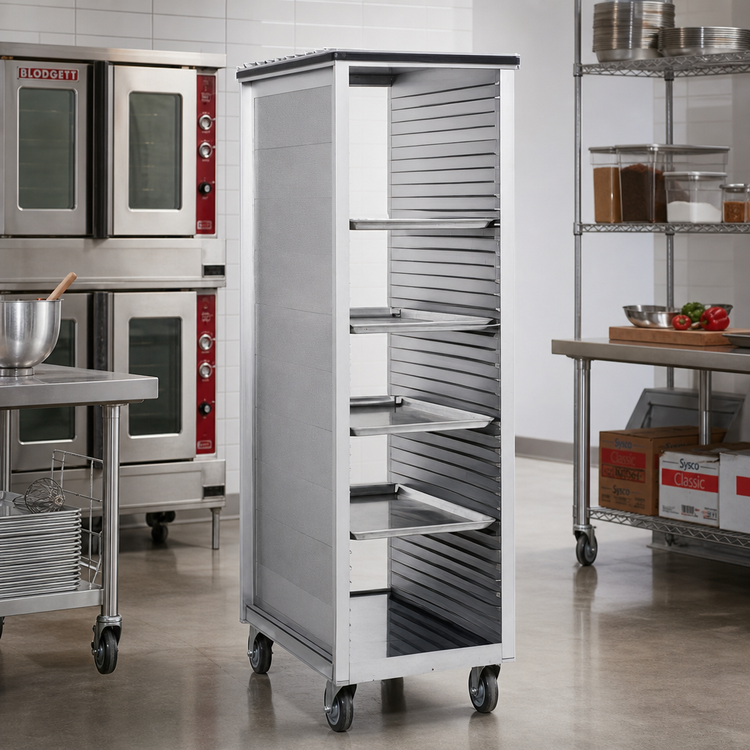 Product image #2 for Eagle Panco Heavy Duty Mobile Aluminum Pan Rack with Side Panels, 40 Full-Size Sheet Pan Capacity