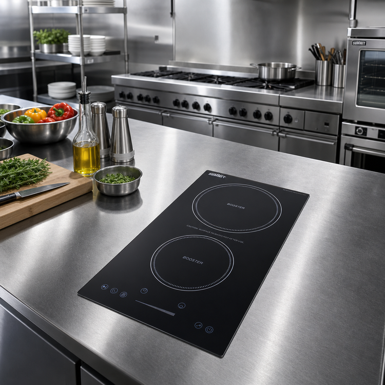 Product image #3 for Summit Appliance 12-Inch 2-Zone Built-In Induction Cooktop, Black Glass, 208/240V