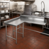 Thumbnail image #2 for Eagle Group Island-Design Clean Dish Table, 60-Inch Length, 30-Inch Working Depth, 16-Gauge 430 Stainless Steel