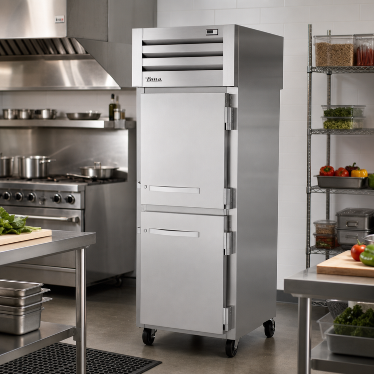 Product image #2 for True SPEC SERIES 1-Section Pass-Thru Reach-In Refrigerator with Stainless Steel Half Doors