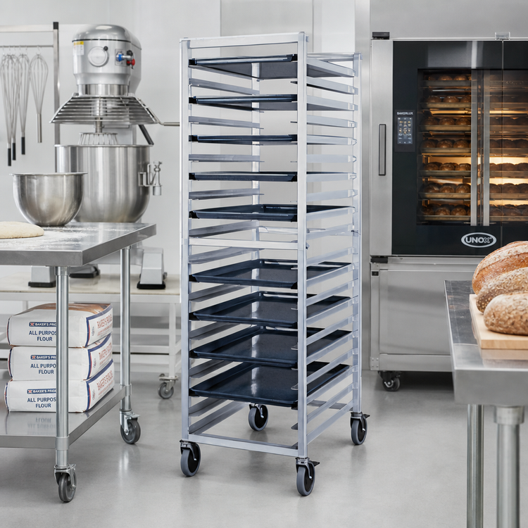 Product image #2 for New Age Full-Height Open-Side End-Loading Bun Pan Rack for 20 Full-Size Sheet Pans