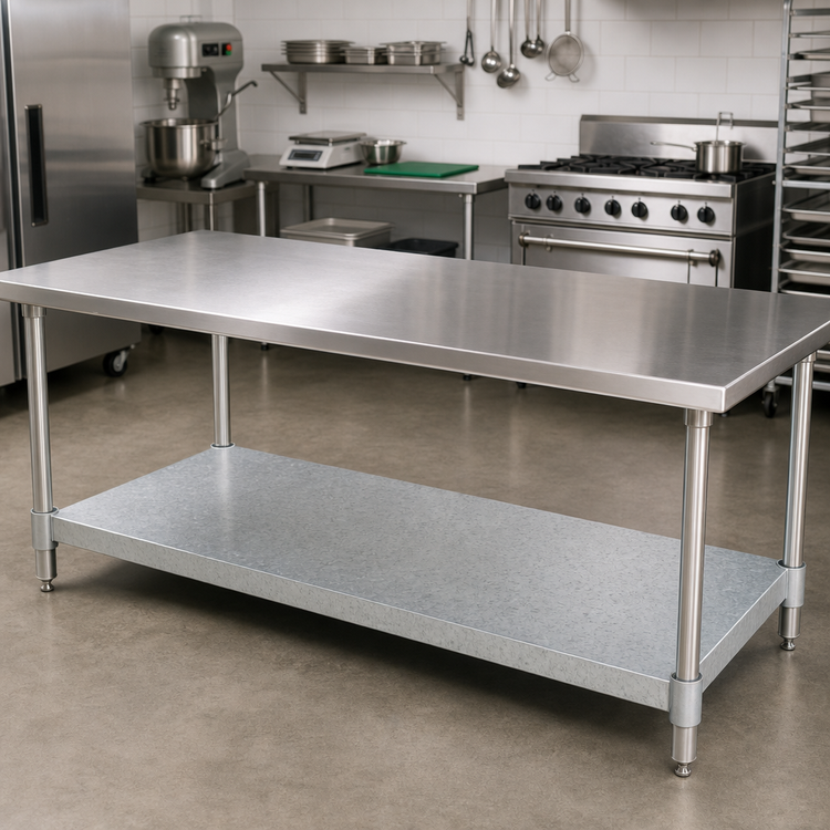 Product image #2 for BK Resources Galvanized Steel Undershelf for 96" x 36" Worktables