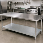 Thumbnail image #2 for BK Resources VTS-9636 Galvanized Steel Undershelf for 96"W x 36"D Worktables