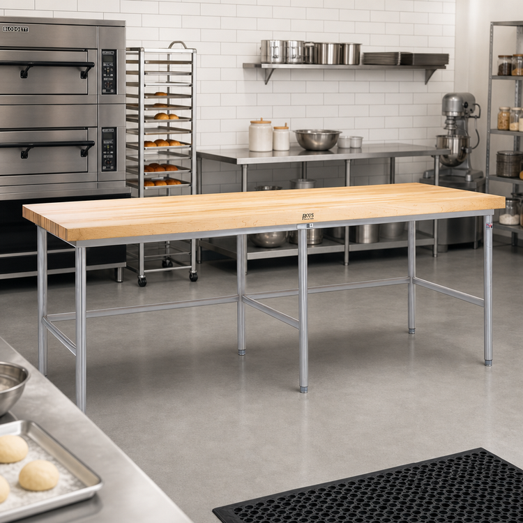 Product image #2 for John Boos Stainless Steel Baker's Table Frame for 96 x 48-Inch Wood Top