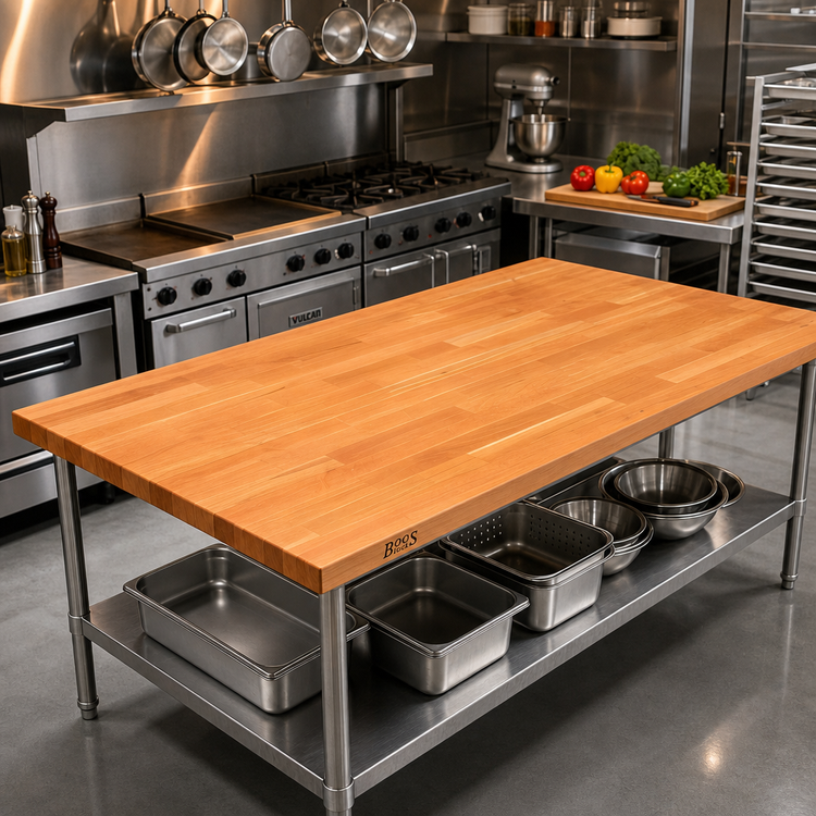 Product image #2 for Boos Block American Cherry Edge Grain Kitchen Countertop with Varnique Finish, 96 x 42 x 1-1/2 Inches