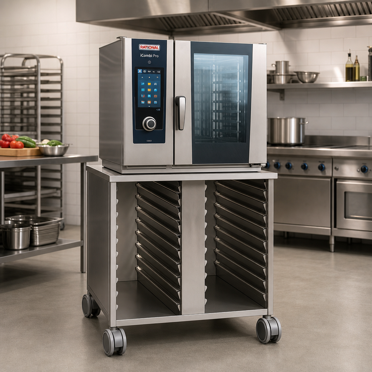 Product image #2 for RATIONAL UltraVent US III Extra-Height Mobile Oven Stand for SelfCooking Center 61 / CombiMaster Plus 61
