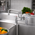 Thumbnail image #2 for T&S Brass UltraRinse 8-Inch Adjustable Center Deck Mount Mixing Faucet with 12-Inch Swing Nozzle