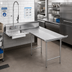 Thumbnail image #2 for Advance Tabco DTS-D30-48R L-Shaped Right-Hand Dish Landing Soil Dishtable with Pre-Rinse Sink, 47-Inch