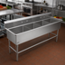 Thumbnail image #2 for John Boos Pro-Bowl 4-Compartment Stainless Steel Sink with 10-Inch Backsplash, 77-1/8 x 29-1/2 Inch, 18 x 24 x 12 Inch Bowls
