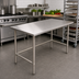 Thumbnail image #2 for 48-Inch x 24-Inch 18-Gauge 400-Series Stainless Steel Flat Top Work Table with Open Base