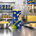 Thumbnail image #2 for Benchmark 85 oz Blue Coated Flat-Bottom Popcorn Butter Bags