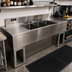 Thumbnail image #3 for BK Resources 84-Inch Four-Compartment Stainless Steel Underbar Sink with Dual Drainboards and Faucets