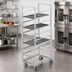 Thumbnail image #2 for Channel Manufacturing 447A Single-Section Aluminum Cafeteria Tray Rack, End Load, 24-Tray Capacity