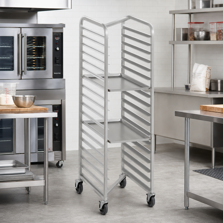 Product image #3 for Channel Standard Heavy-Duty Nesting Aluminum Bun Pan Rack, End Load, 18 Full-Size Pan Capacity, 20.5 x 26 x 64 Inches