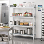 Thumbnail image #2 for Fermod Fermostock 4R42A83 4-Tier Stationary Perforated Polymer Shelving Starter Unit, 42"W x 14"D x 83"H, Gray