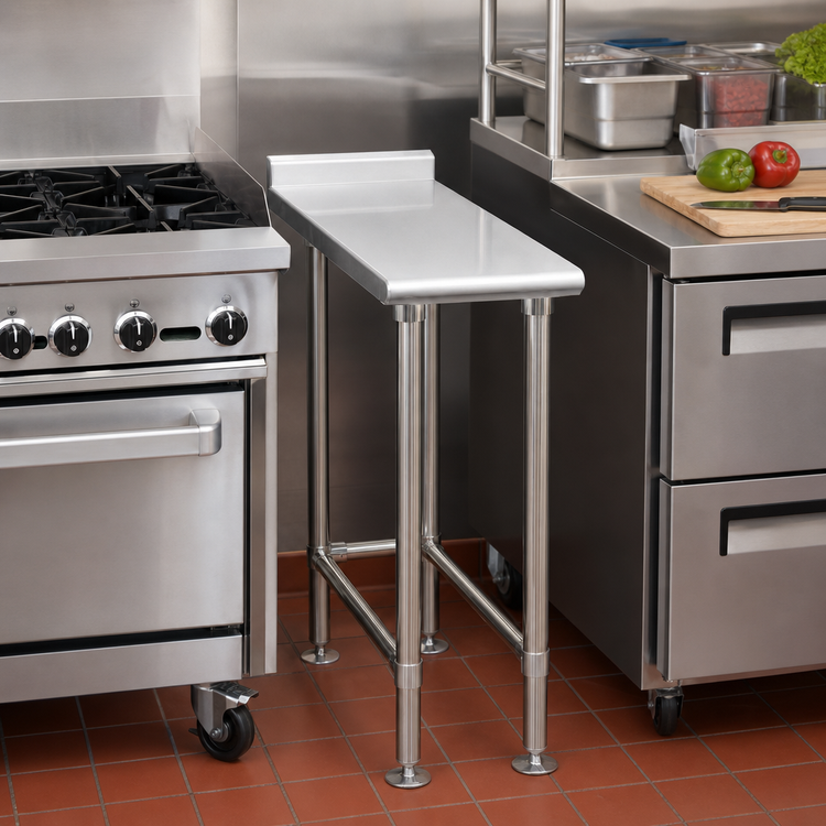 Product image #2 for Eagle Spec-Master 12 in. x 30 in. 14-Gauge Stainless Steel Filler Table with 1-1/2 in. Rear Upturn
