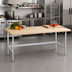 Thumbnail image #2 for Advance Tabco Maple Top Butcher Block Work Table with Galvanized Open Base, 96