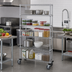 Thumbnail image #2 for Quantum 36 x 18 x 80-Inch Mobile Wire Shelving Cart with 5 Shelves, Chrome-Plated Finish